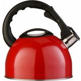 Red - Stove Kettles Premier Housewares 2.5L Stainless Steel Whistling