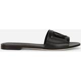 Dolce & Gabbana Slippers & Sandals Dolce & Gabbana Logo cutout leather slides black