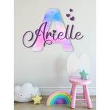 Cryptonite Multiple Fonts Custom Name, Initial & Hearts Shimmer Colors Printed Wall Stickers