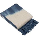 Furn Yard Mizu Dip Dye Fringed Blankets Blue