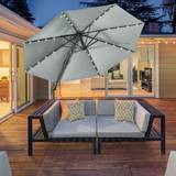OutSunny Alfresco 3m LED Cantilever Parasol Garden Umbrella with