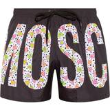 Moschino Swimwear Moschino heart polka dot printed logo black swim shorts