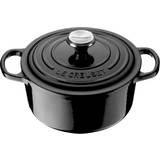 Le Creuset Cookware Le Creuset Black Signature Cast Iron Round with lid 4.2 L 24 cm
