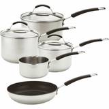 Silver Cookware Meyer Stainless Steel Induction Cookware Set with lid 5 Parts