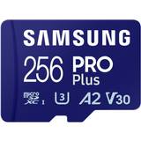 Samsung Memory Cards Samsung PRO Plus microSDXC Class 10 UHS-I U3 V30 A2 180/130MB/s 256GB +SD adapter