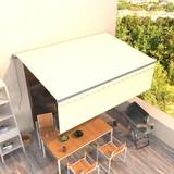 vidaXL Manual Retractable Awning with Blind 4.5x3m Cream Awning