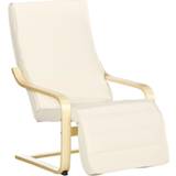 White Armchairs Homcom Wooden Lounging Armchair