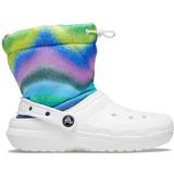 White Winter Shoes Crocs kids Classic Lined Spray Dye Neo Puff Boot Boots White Multi