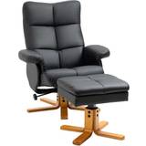 Leather recliner with footstool Homcom Modern Swivel Recliner Armchair