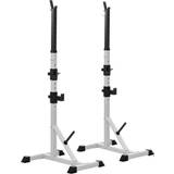 Exercise Racks Homcom Adjust Pair of Barbell Squat Racks Stand Weight Lifting Bench Press Gym