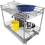 Lynk Professional 14" x 21" Slide Out Double Shelf Pull Out Two Tier Sliding Under Cabinet Organizer