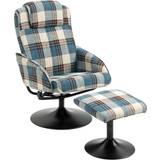 Multicoloured Furniture Homcom Swivel Linen-feel Upholstered Armchair 98cm 2pcs