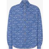 Moschino Shirts Moschino Blue Jacquard Denim Shirt A1299 FANTASY PRINT FR