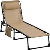 Beige Sun Beds Garden & Outdoor Furniture OutSunny Portable