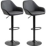 Brown Chairs Homcom Adjustable Swivel Bar Stool 106cm 2pcs