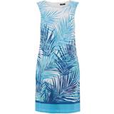 Roman Palm Print Shift Dress - Turquoise