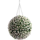 White Christmas Trees Artificial 38cm White Rose Basket Flower Topiary Ball Christmas Tree