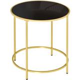 Gold Small Tables Homcom Round Tempered Small Table