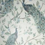 Arthouse Keeka Bird Navy Blue Wallpaper Peacock Floral Feathers Natural Modern