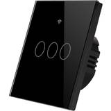 ENER-J 3 Gang Black Smart Wi-Fi Touch Switch wilko