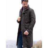 Brown - Men Coats Lakeland Leather Mens Long Coat in Brown: