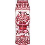 Red Skirts Dolce & Gabbana Majolica-print charmeuse calf-length skirt