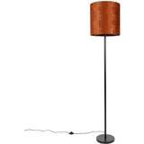 Orange Floor Lamps & Ground Lighting QAZQA black velor Simplo Floor Lamp