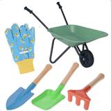 Garden Tools Idooka Kids Gardening Tool Set Wheelbarrow Blue Bee Gloves Blue Bees