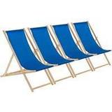 Blue Sun Chairs Garden & Outdoor Furniture Harbour Housewares Wooden Folding Garden Sun Lounger Deck