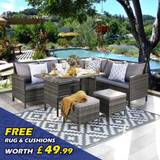 Outdoor Sofas & Benches Garden & Outdoor Furniture on sale Thalia 8 Seater Garden Corner Outdoor Sofa