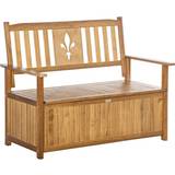 Natural Garden Benches Garden & Outdoor Furniture OutSunny 2 Seater Wood Garden Bench