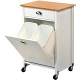 Brown Trolley Tables Kesper Kitchen White/Bamboo Trolley Table 37x50cm