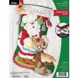 Stockings Bucilla Felt Applique Holiday Kit Gingerbread Santa