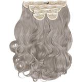 Lullabellz Super Thick Curly Clip In Hair Extensions 22 inch Silver Grey 5-pack