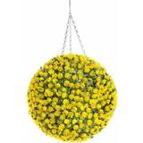 Artificial 38cm Yellow Rose Basket Flower Topiary Christmas Tree