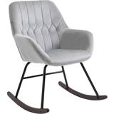 Padded Seat Rocking Chairs Homcom Modern Grey Rocking Chair 88cm
