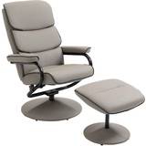 Leather recliner with footstool Homcom Faux Recliner Armchair