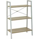 Shelves Premier Housewares Bradbury Three Tier Natural Veneer Ladder Book Shelf