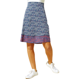 Roman Line Tropical Print Skirt - Blue