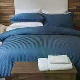 Belledorm Hotel Suite Satin Stripe 540 Thread Count Duvet Cover Blue