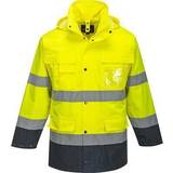 Orange Work Jackets Portwest high-visibility 3-in-1 waterproof jacket with detachable fleece s162