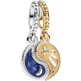 Gold Charms & Pendants Pandora Splittable Sun & Moon Dangle Charm - Multicolour