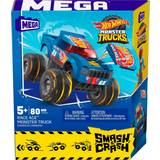 Mega Hot Wheels Smash n Crash Monster Truck Building Set 80pcs Race Ace w/Micro Figure Driver Figure