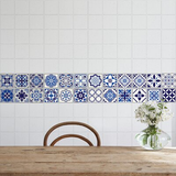 Walplus Spanish Moroccan Blue Tile Stickers Peel and Stick Sticker Decal