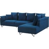 Blue Sofas Beliani Left Hand Corduroy Corner Sofa