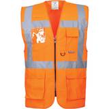 Orange Work Vests Portwest Orange, Medium Berlin Executive Vest