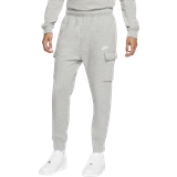 Nike Polyester Clothing Nike Sportswear Club Fleece Cargo Trousers - Dark Grey Heather/Matte Silver/White