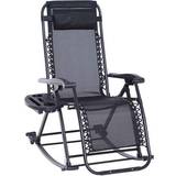 Black Garden Chairs OutSunny Alfresco Reclining Chair
