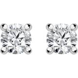 Transparent Earrings CW Sellors Solitaire Stud Earrings - White Gold/Diamond