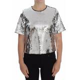 Dolce & Gabbana Sequined Crewneck Blouse - Silver